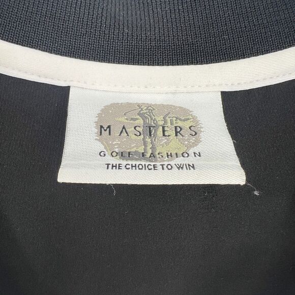 Masters Golf Polo Womens 6 Embellished Saying Athleisure Black White‎ - Picture 6 of 9